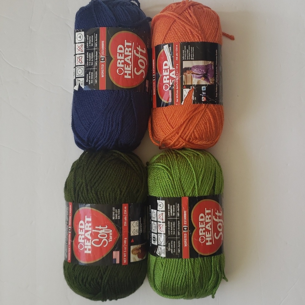 Red Heart Soft Yarns Lot of 4